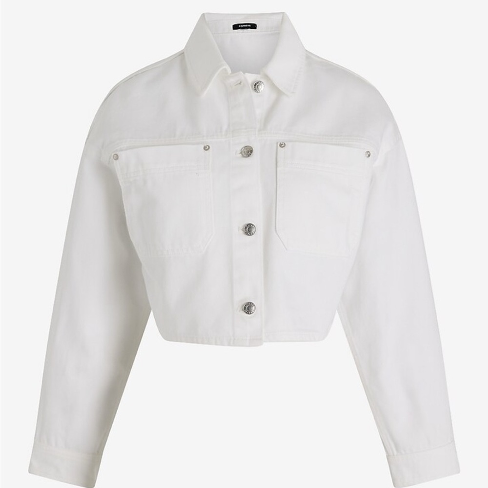 Express White Cropped Jean Shacket
